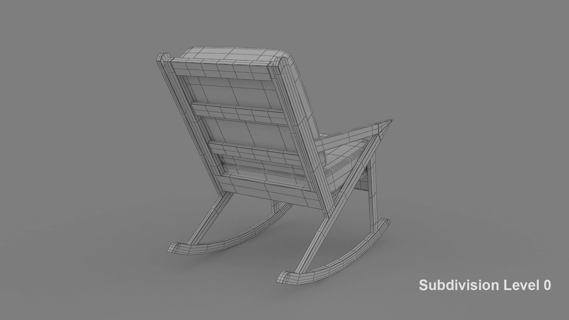 Wood Rocking Sofa Chair - 3D Model by xnastudios