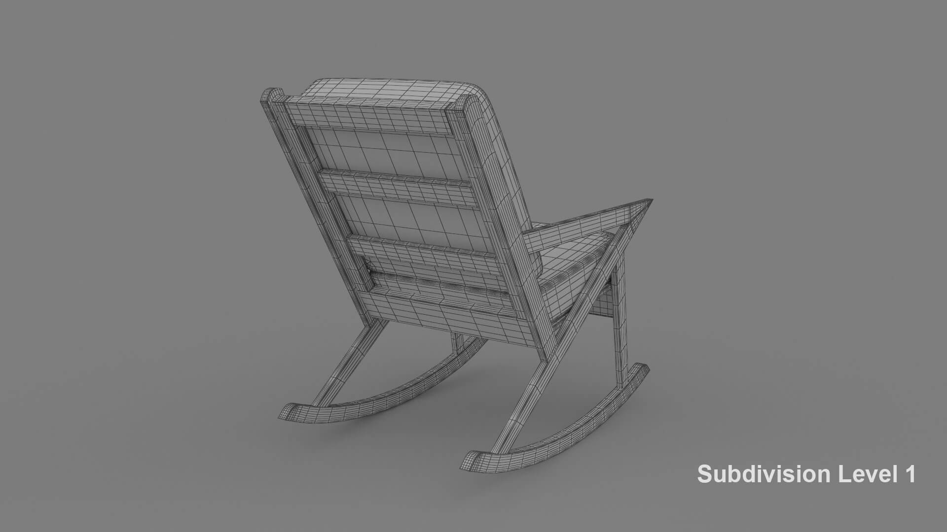 Wood Rocking Sofa Chair - 3D Model by xnastudios