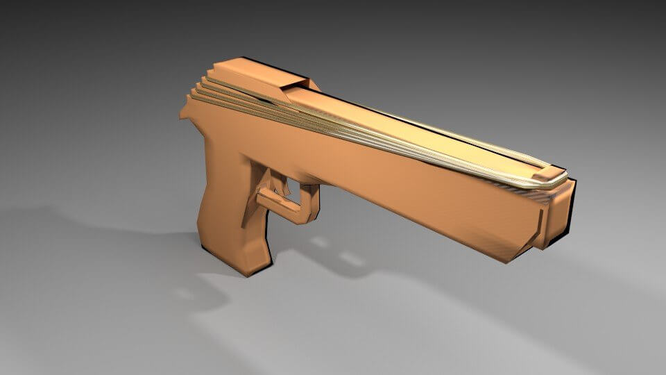 Rubber Band Gun 3 3D Model by Xtreme Studio