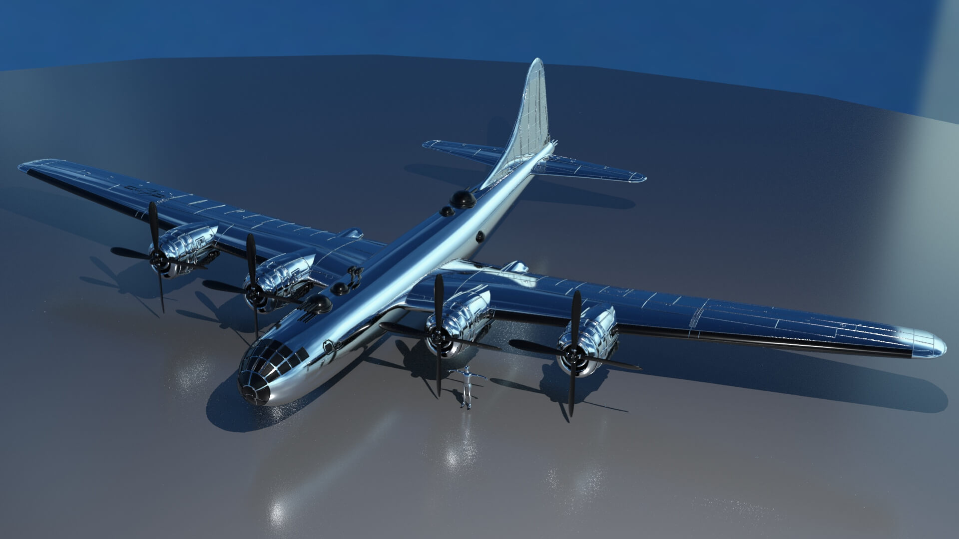 Enolagay B-29 Superfortress Bomber and Littleboy Atomic Bomb 3D Model ...