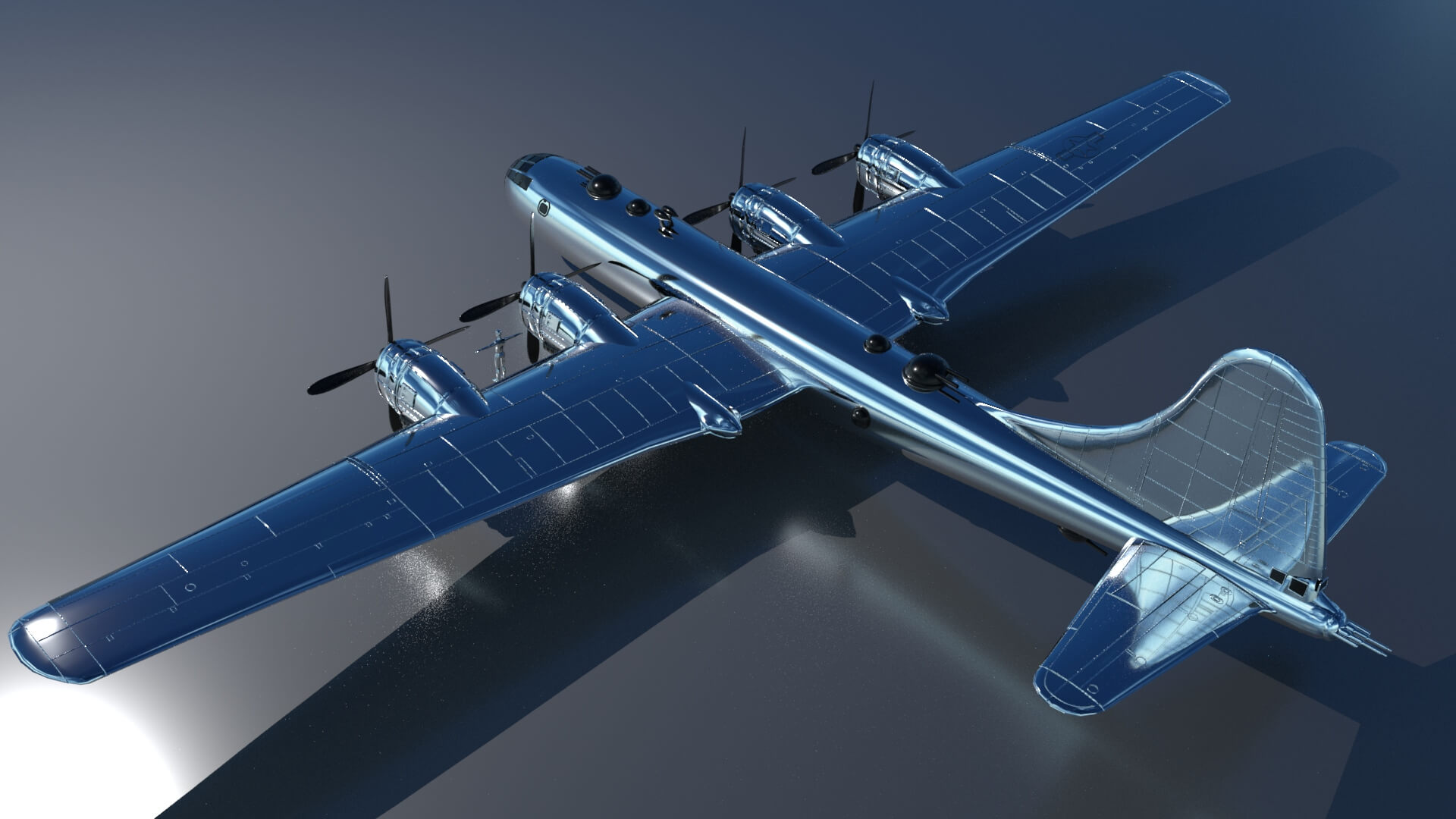 Enolagay B-29 Superfortress Bomber and Littleboy Atomic Bomb 3D Model ...