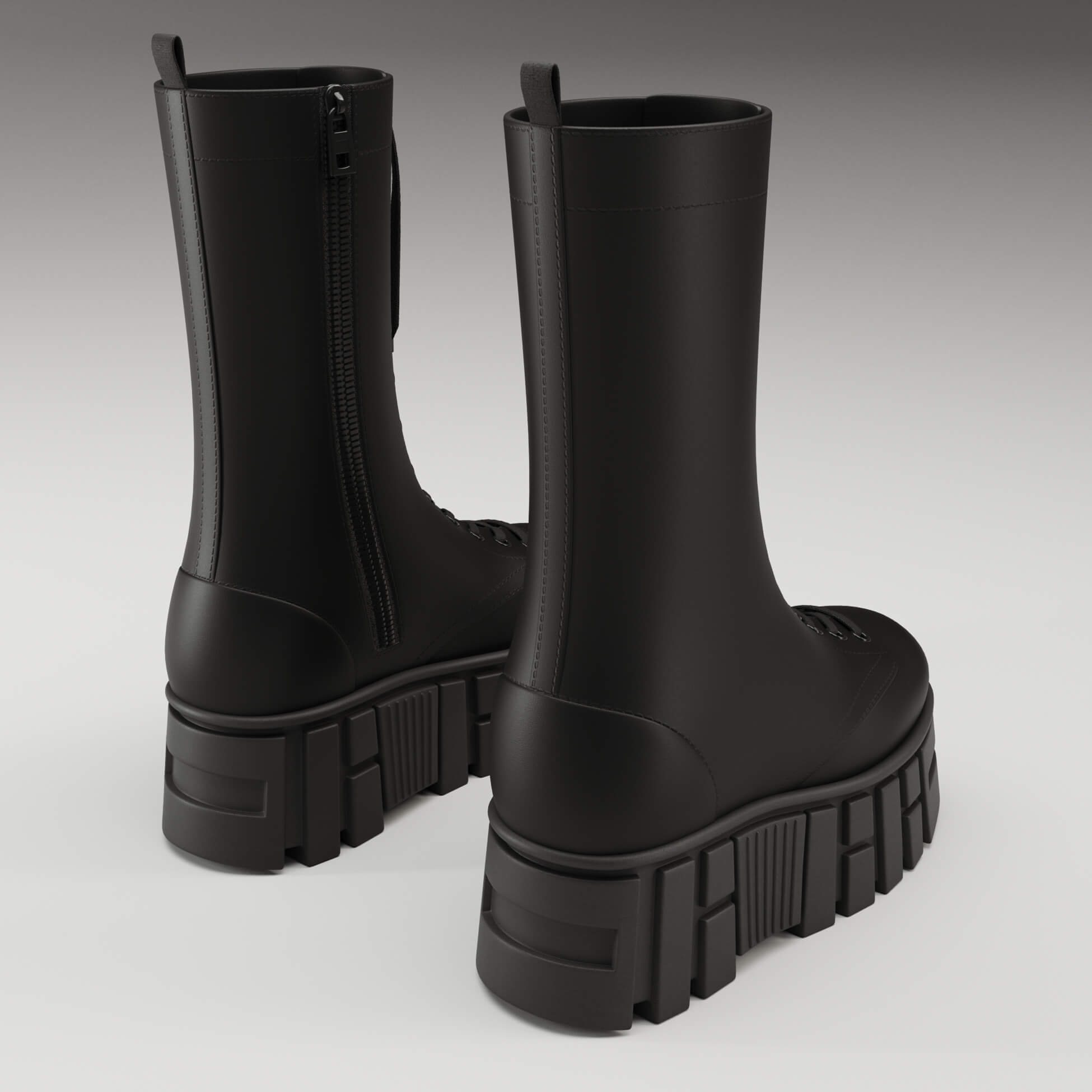 Asos Design Mate Battle Boots on High Platform - 3D Model by YanaDesVal
