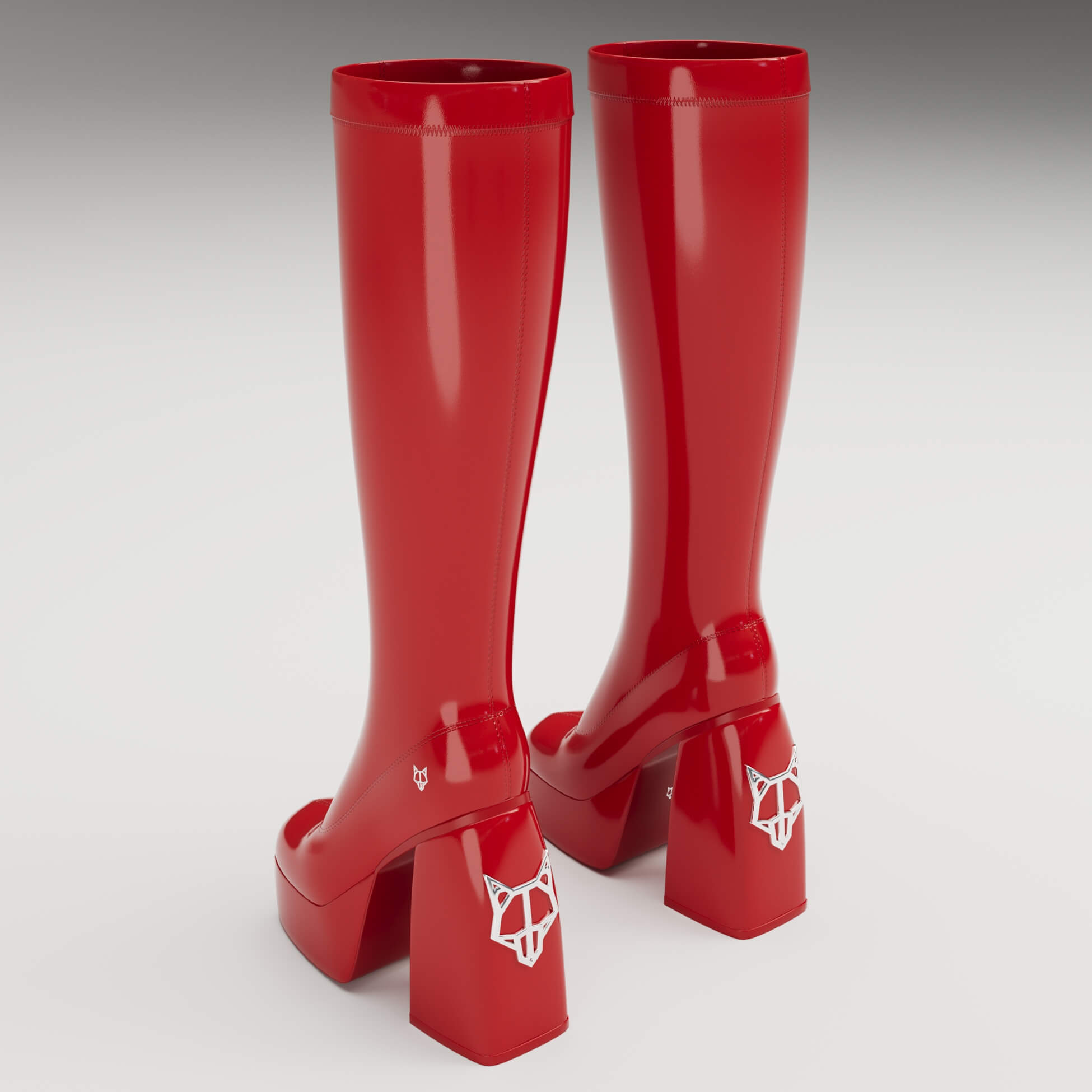 Naked Wolfe Patent Boots Red - 3D Model by YanaDesVal