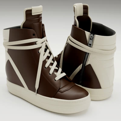 Sneakers Rick Owens Geobasket Converse Brown 3D Model by YanaDesVal