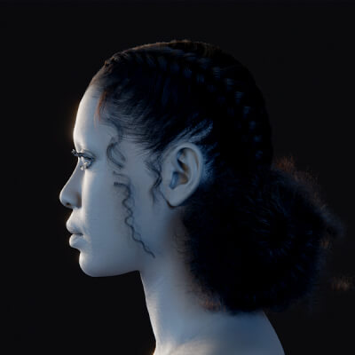 Pixelhair Hairstyle - Braids 002 3D Model by Yelzkizi