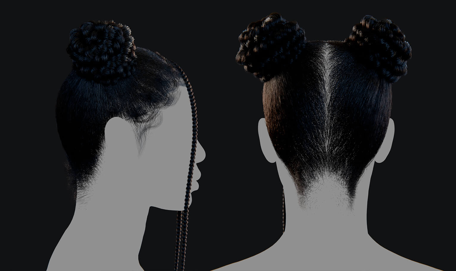 Pixelhair Hairstyle - Braids 006 3D Model by Yelzkizi