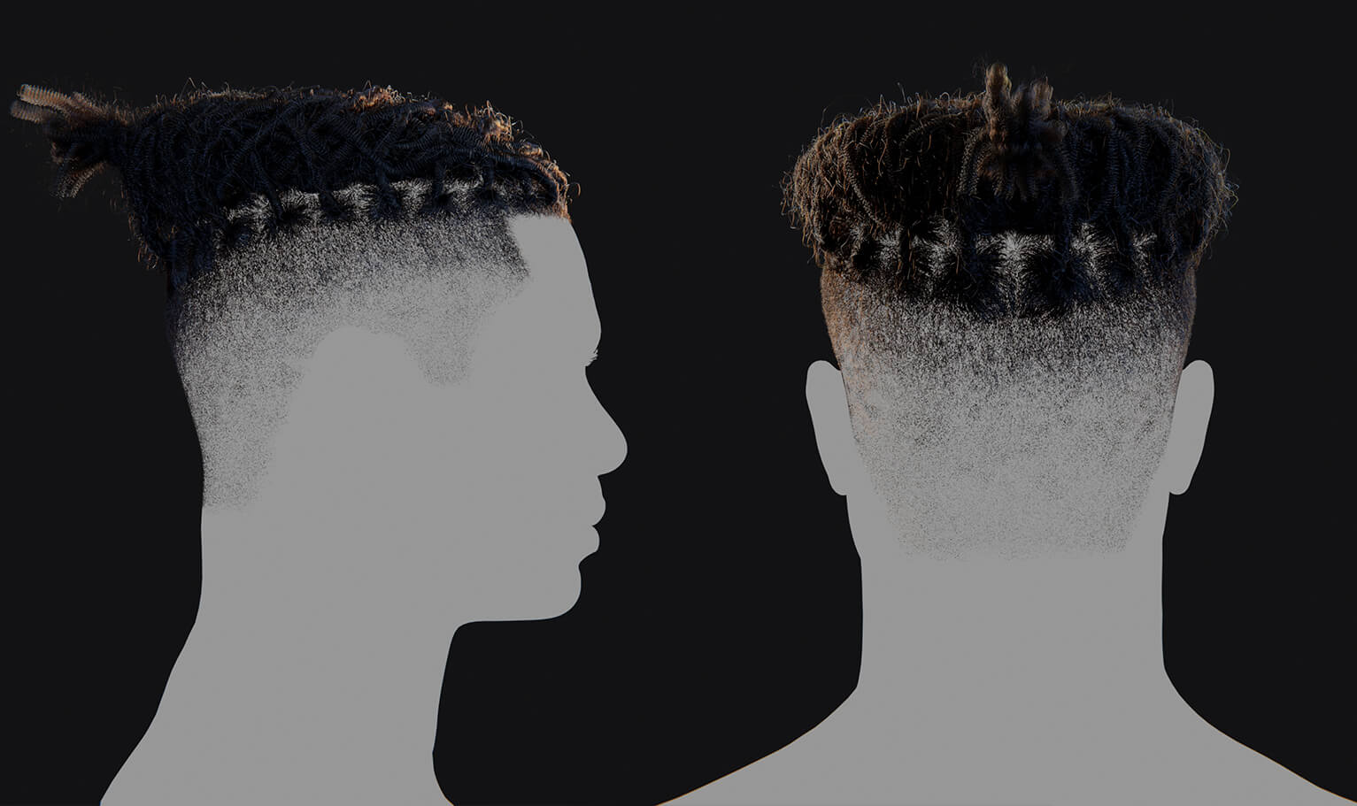 Pixelhair Hairstyle - Dreads Fade 007 3D Model by Yelzkizi