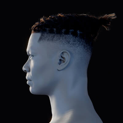 Pixelhair Hairstyle - Dreads Fade 007 3D Model by Yelzkizi