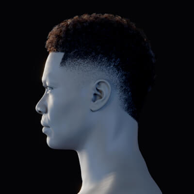 Pixelhair Hairstyle - Mohawk Fade 005 3D Model by Yelzkizi