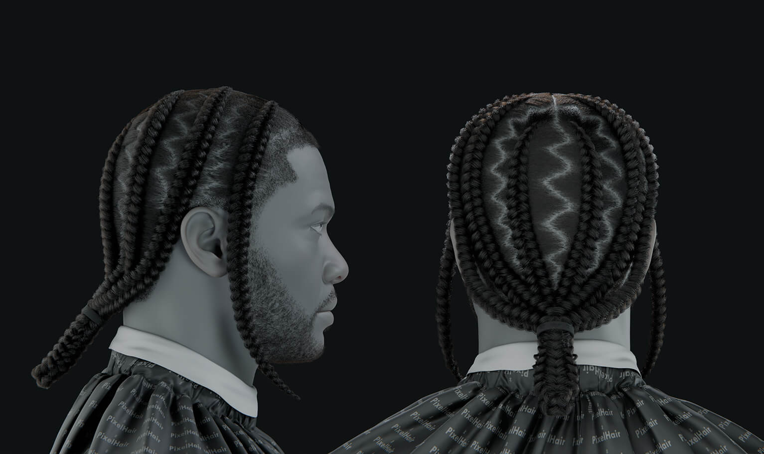 Pixelhair Hairstyle - Pop Smoke Braids 014 3D Model by Yelzkizi