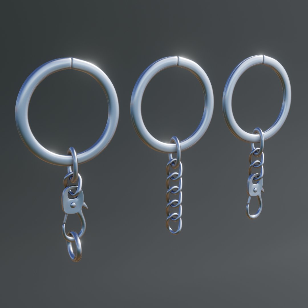 Keychain Set 3D Model by YigitYesilyayla