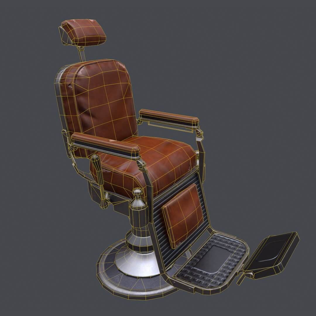 Barbershop Chair - 3D Model by yn-delmund