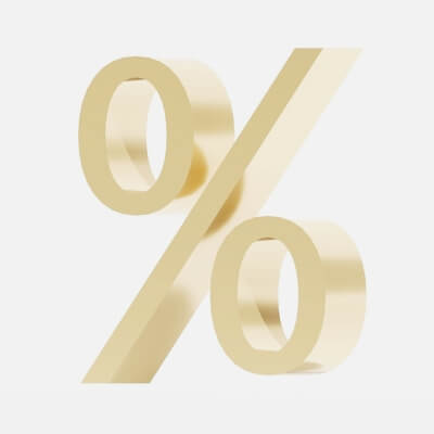 Gold Percentage Symbol