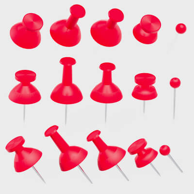 Push Pins / Thumbtacks &ndash 3D Model Pack