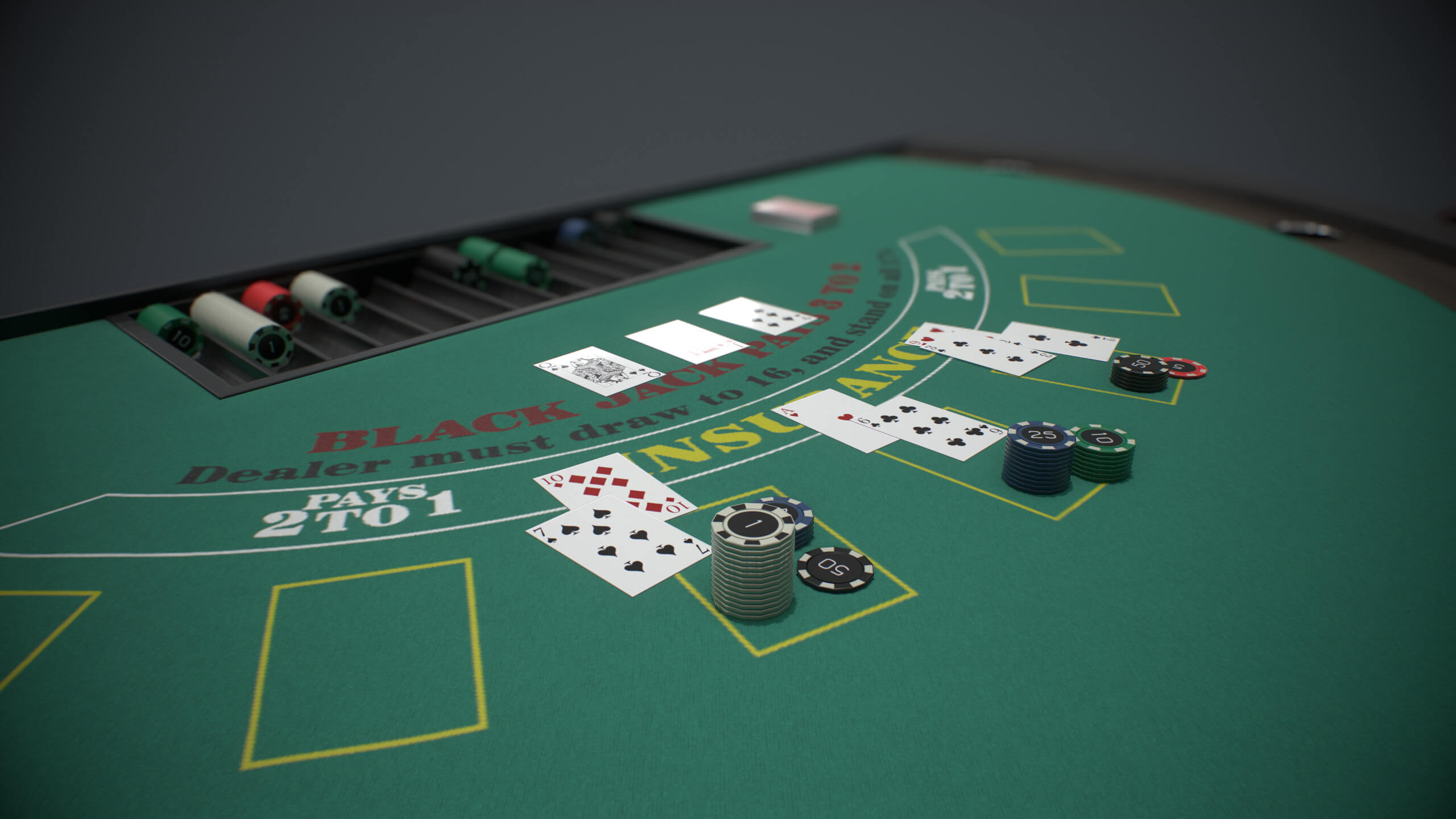 Blackjack Table PBR 3D Model by YuriBarinov