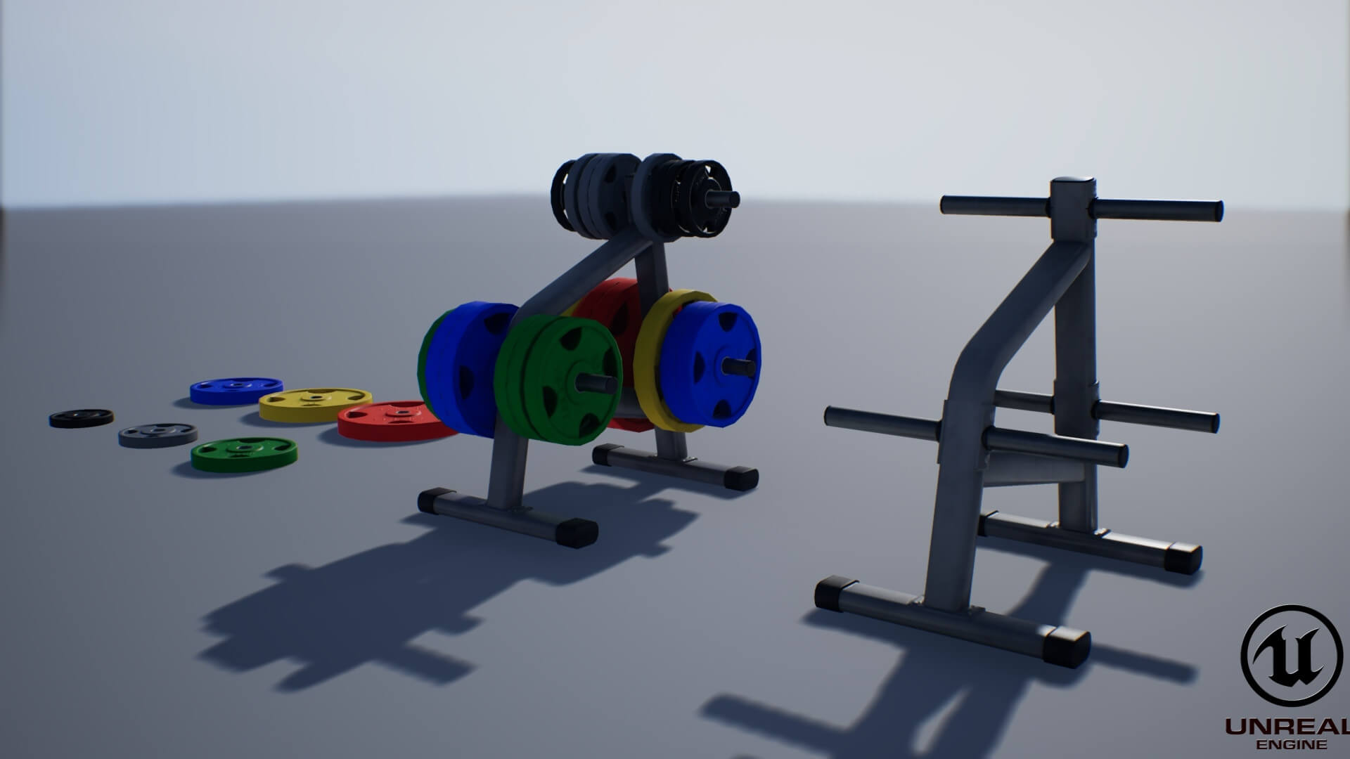 Bumper Plate Storage Rack 3D Model by YuriBarinov