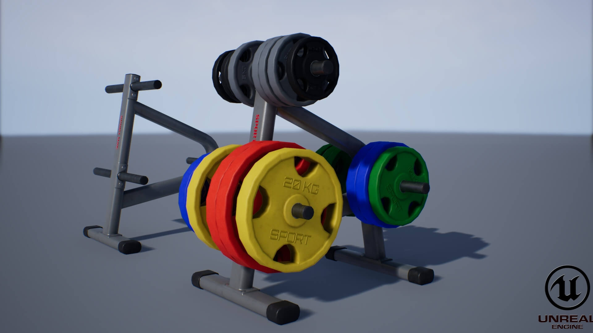Bumper Plate Storage Rack 3D Model by YuriBarinov