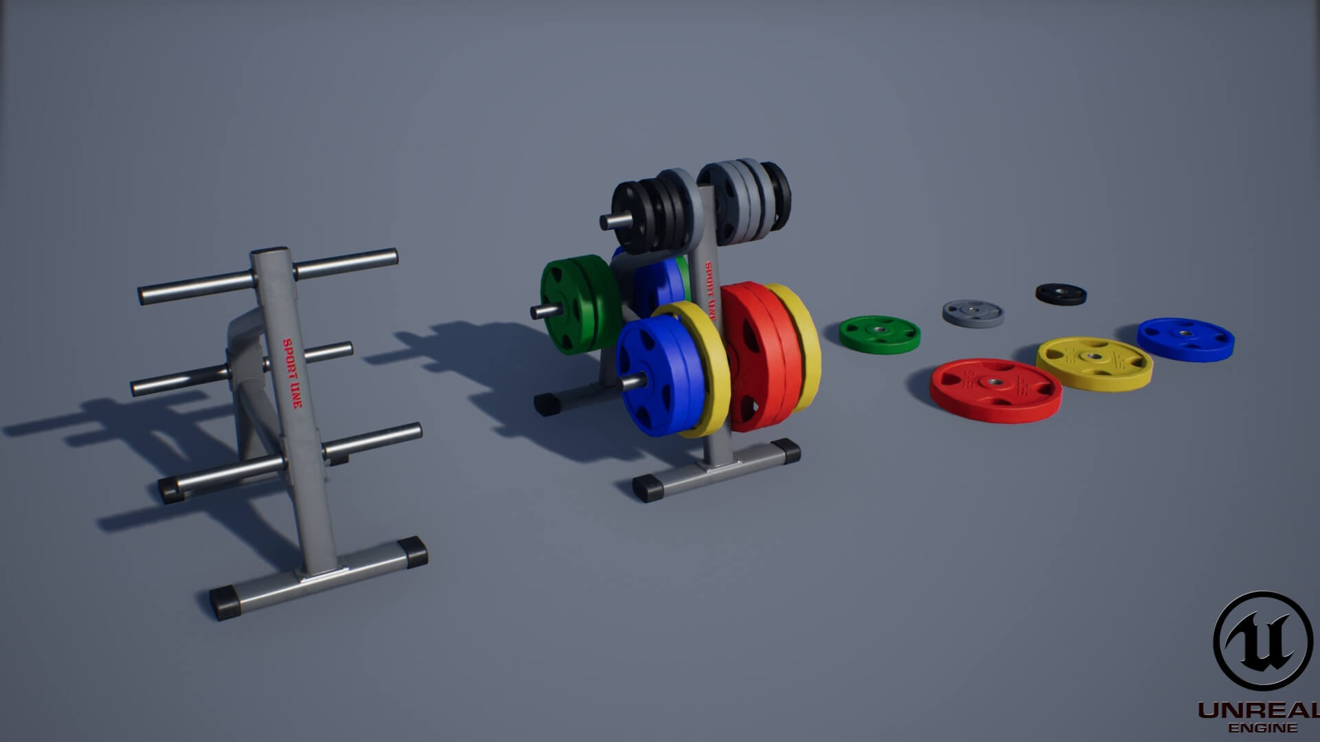 Bumper Plate Storage Rack 3D Model by YuriBarinov