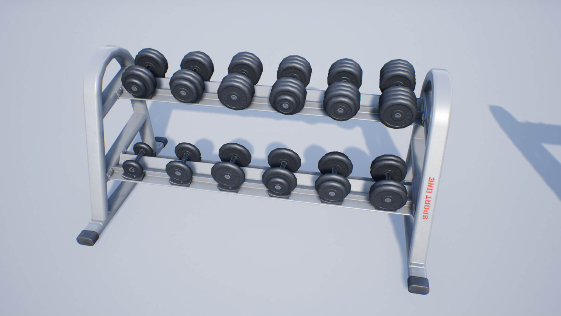Dumbbell Rack 3D Model by YuriBarinov