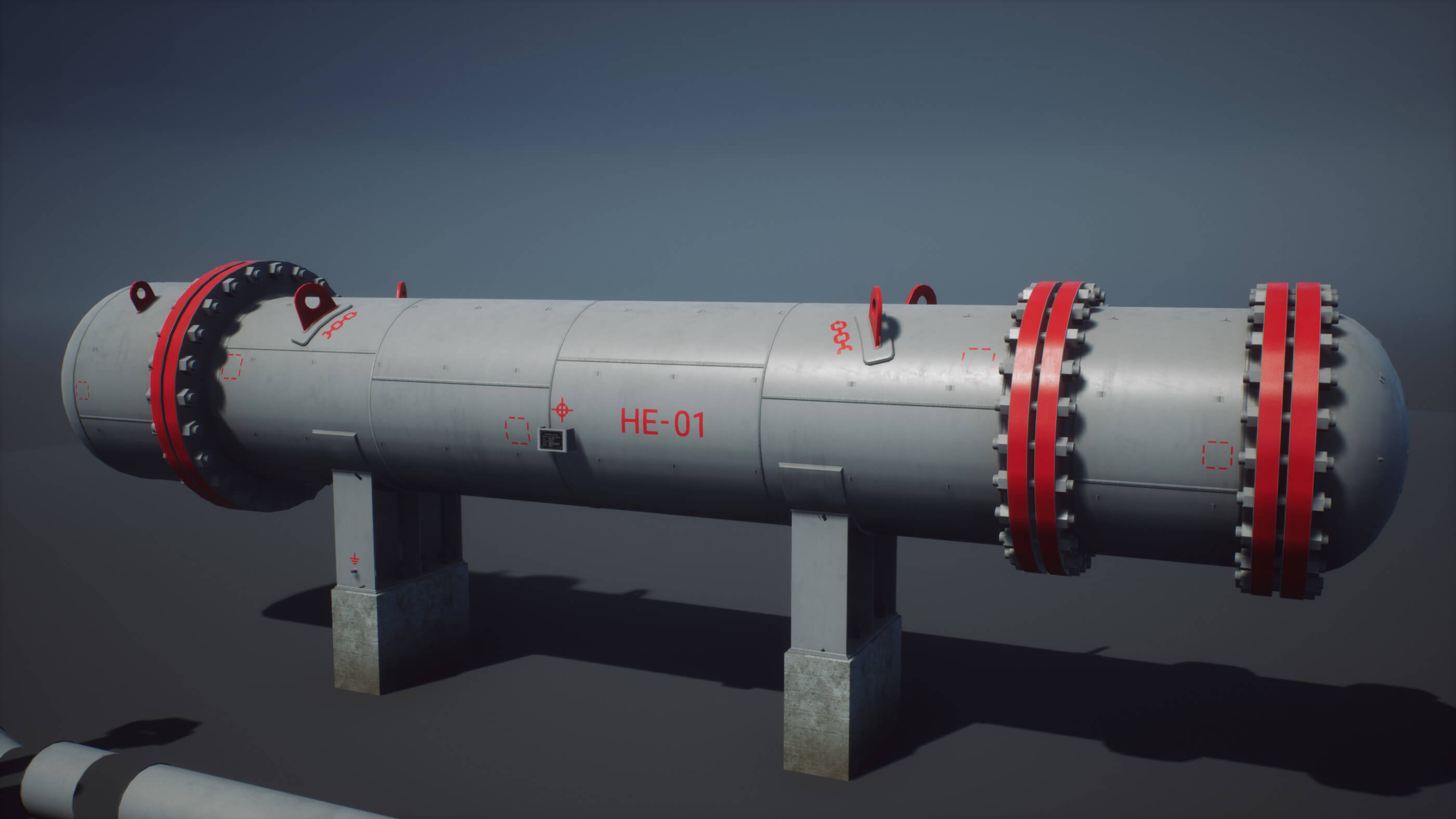 Industrial Heat Exchanger PBR Game Ready - 3D Model by YuriBarinov