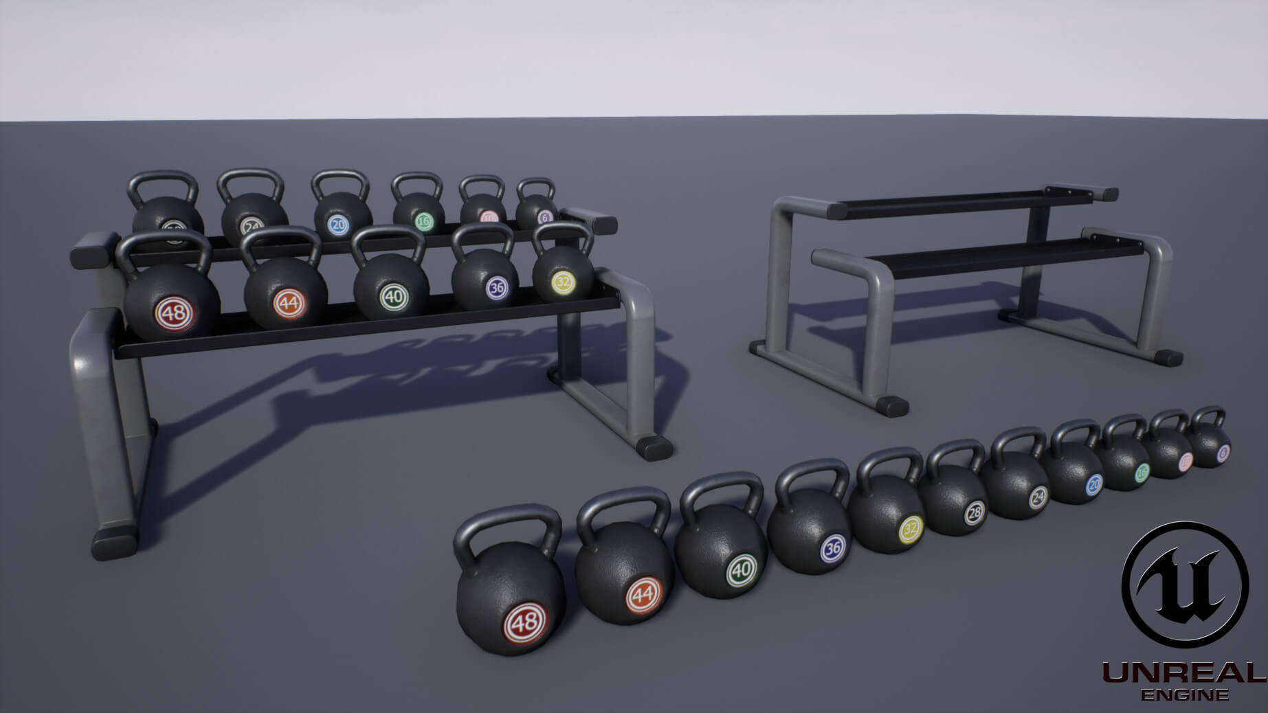 Kettlebell Rack PBR Game Ready 3D Model by YuriBarinov