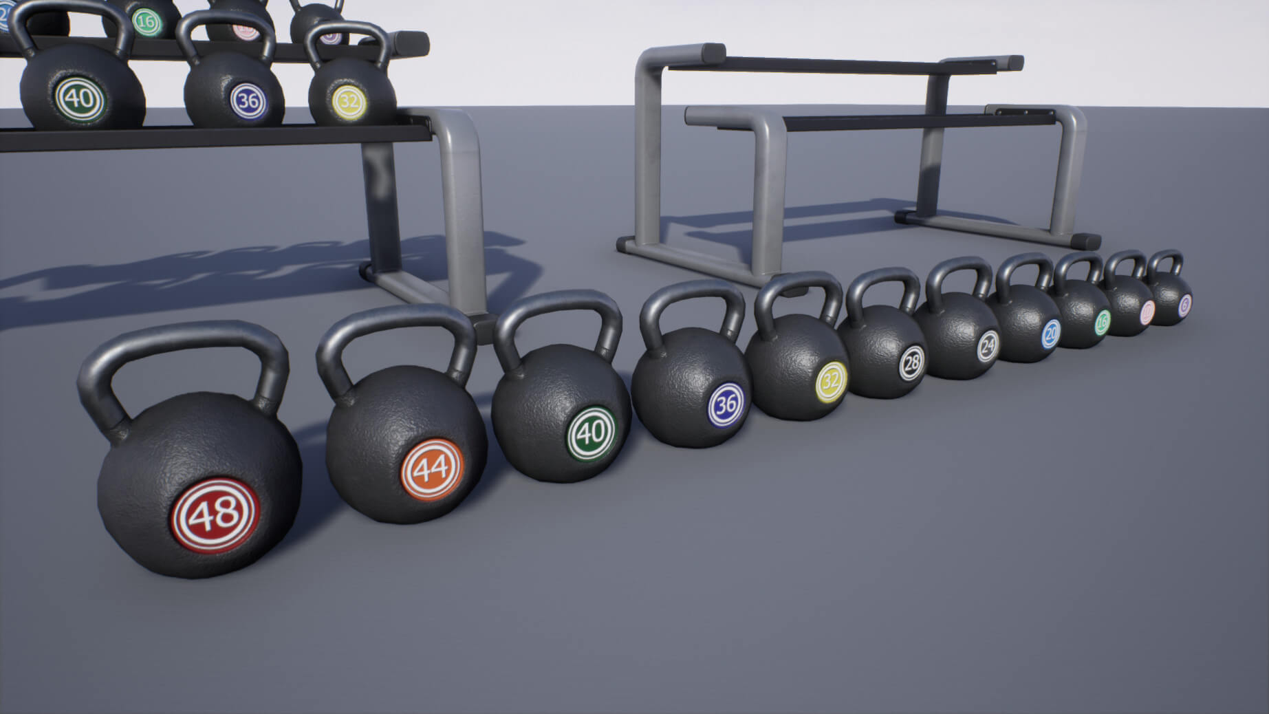 Kettlebell Rack PBR Game Ready 3D Model by YuriBarinov