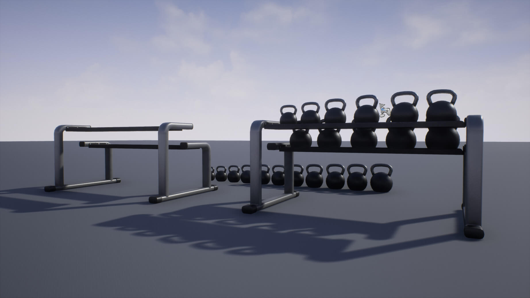 Kettlebell Rack PBR Game Ready - 3D Model by YuriBarinov