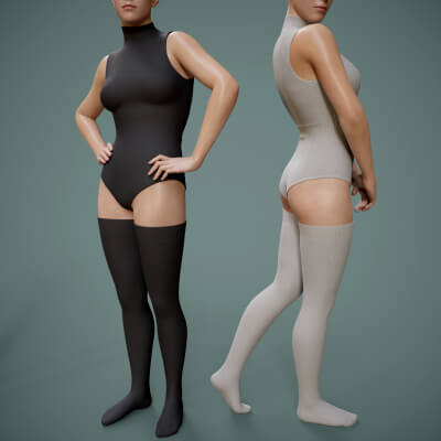 Knitted Bodysuit and Stockings for Genesis 9 by YuriBarinov
