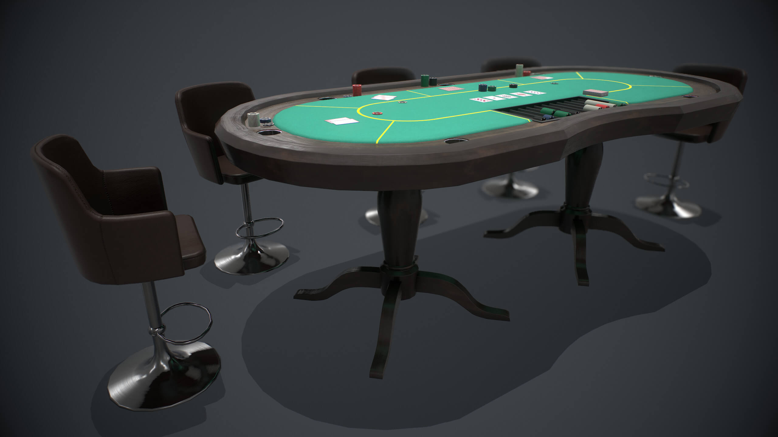 Poker Table 3D Model by YuriBarinov