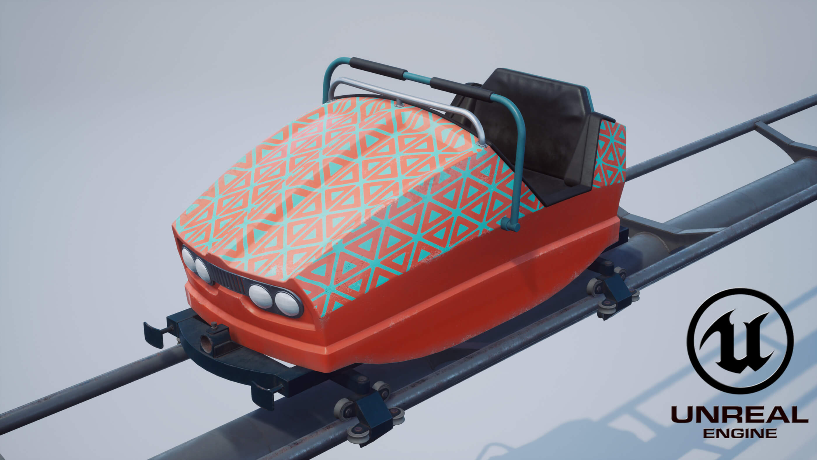 Roller Coaster Cart 02 PBR Game Ready 3D Model by YuriBarinov
