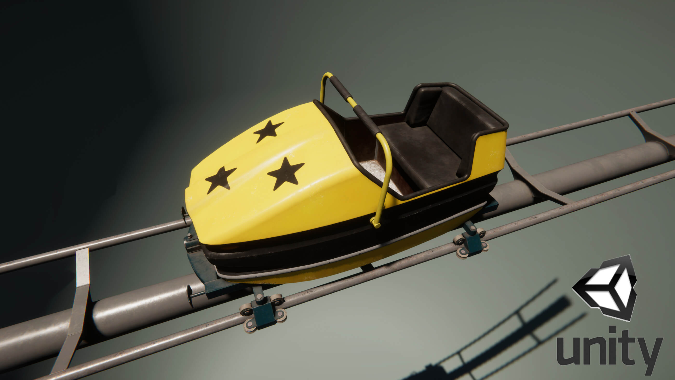 Roller Coaster Cart PBR Game Ready 3D Model by YuriBarinov