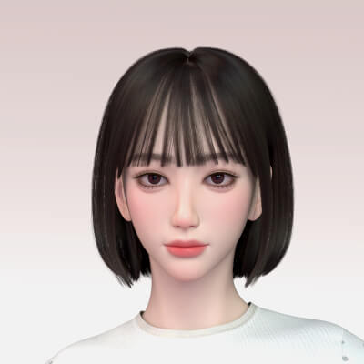 ALINA & Sleek Blunt Bang Bob Hair Bundle for Genesis 9