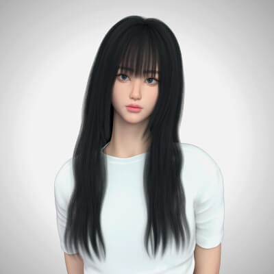 YYX Noctelle & Noir Air Bangs Long Hair Bundle by YYXQWER