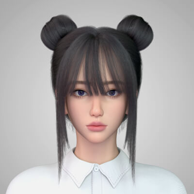 YYX Soft Twin Buns Hair for Genesis 9 by YYXQWER