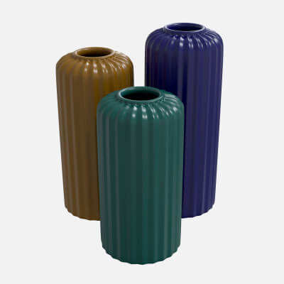 Modern Ceramic Vases 3D Model 3D Model