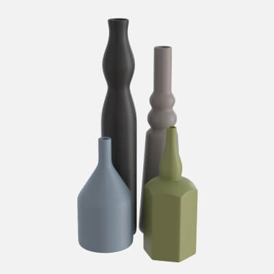 Modern Ceramic Vases 3D Model 3D Model