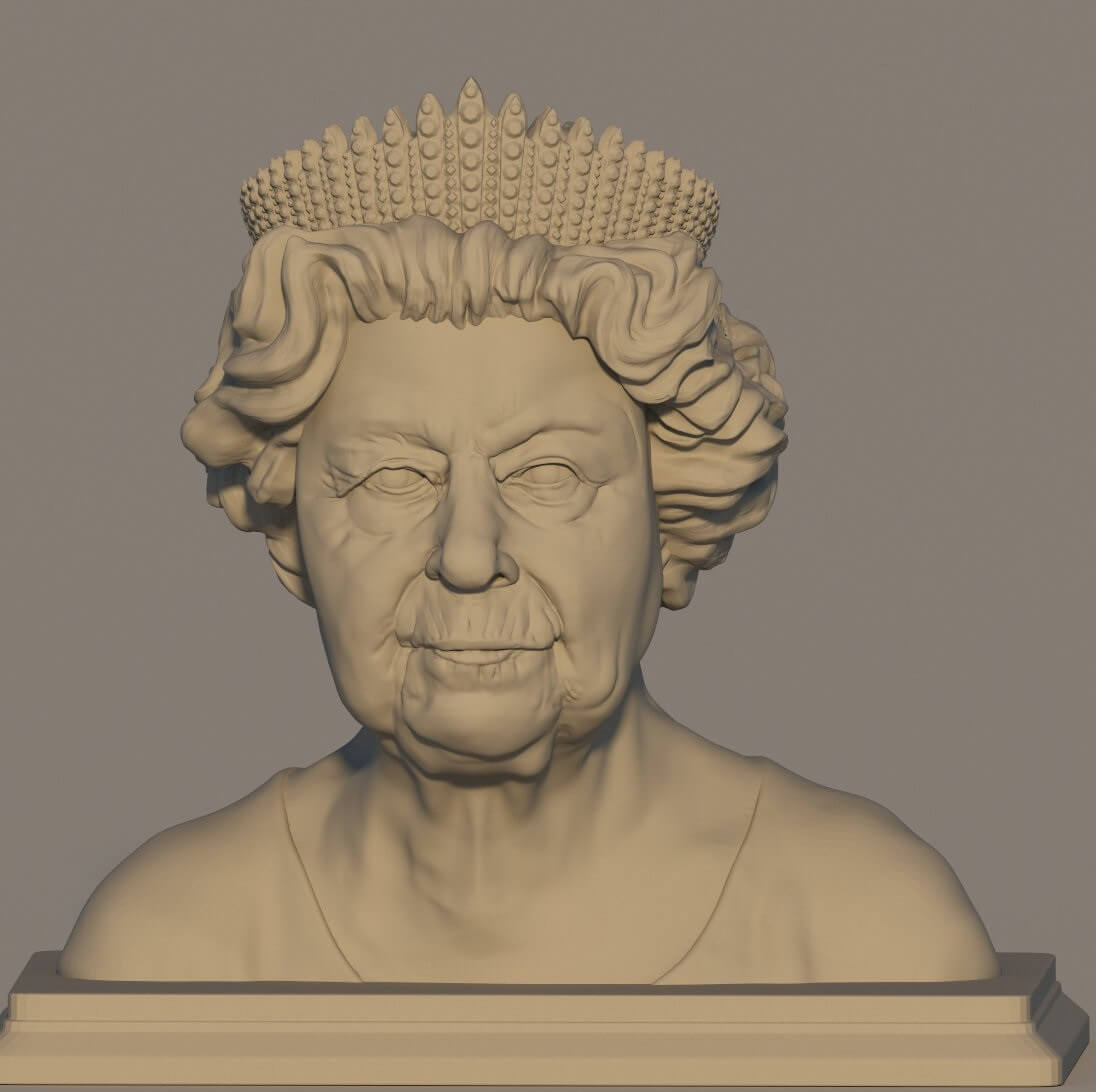 Queen Elizabeth Bust 3D Model by zaider3d
