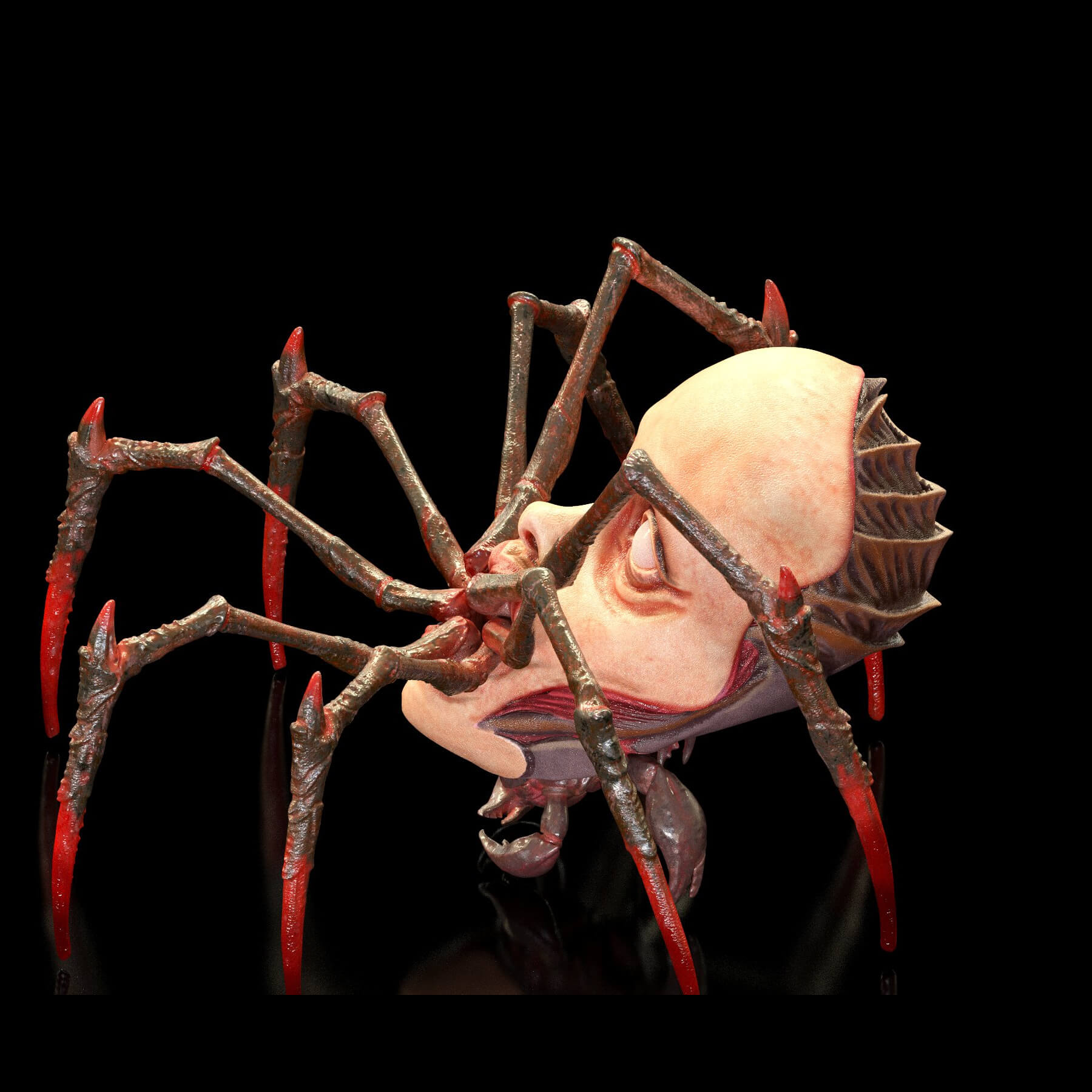 Spider With Human Face - 3D Print Model by zaider3d