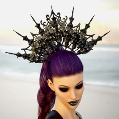 Skull and Roses Headdress by zakiel29