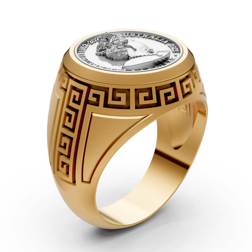 Ellizabeth Australian Dollar Coin Ring - 3D Model by ZaraHM