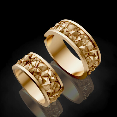 Spicky Set Rings - 3D Model by ZaraHM