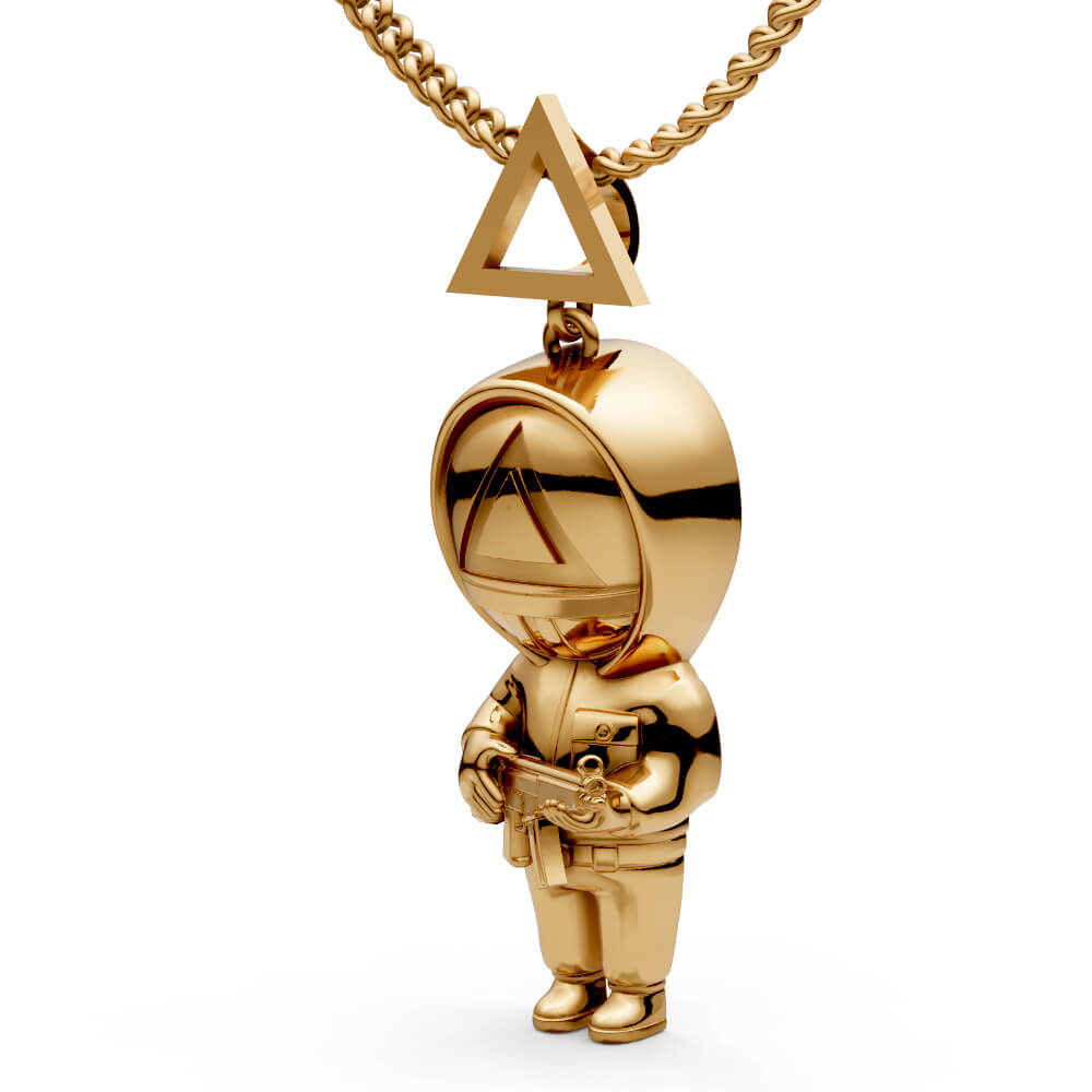Squid Game Triangle Pink Soldier Pendant - 3D Model by ZaraHM