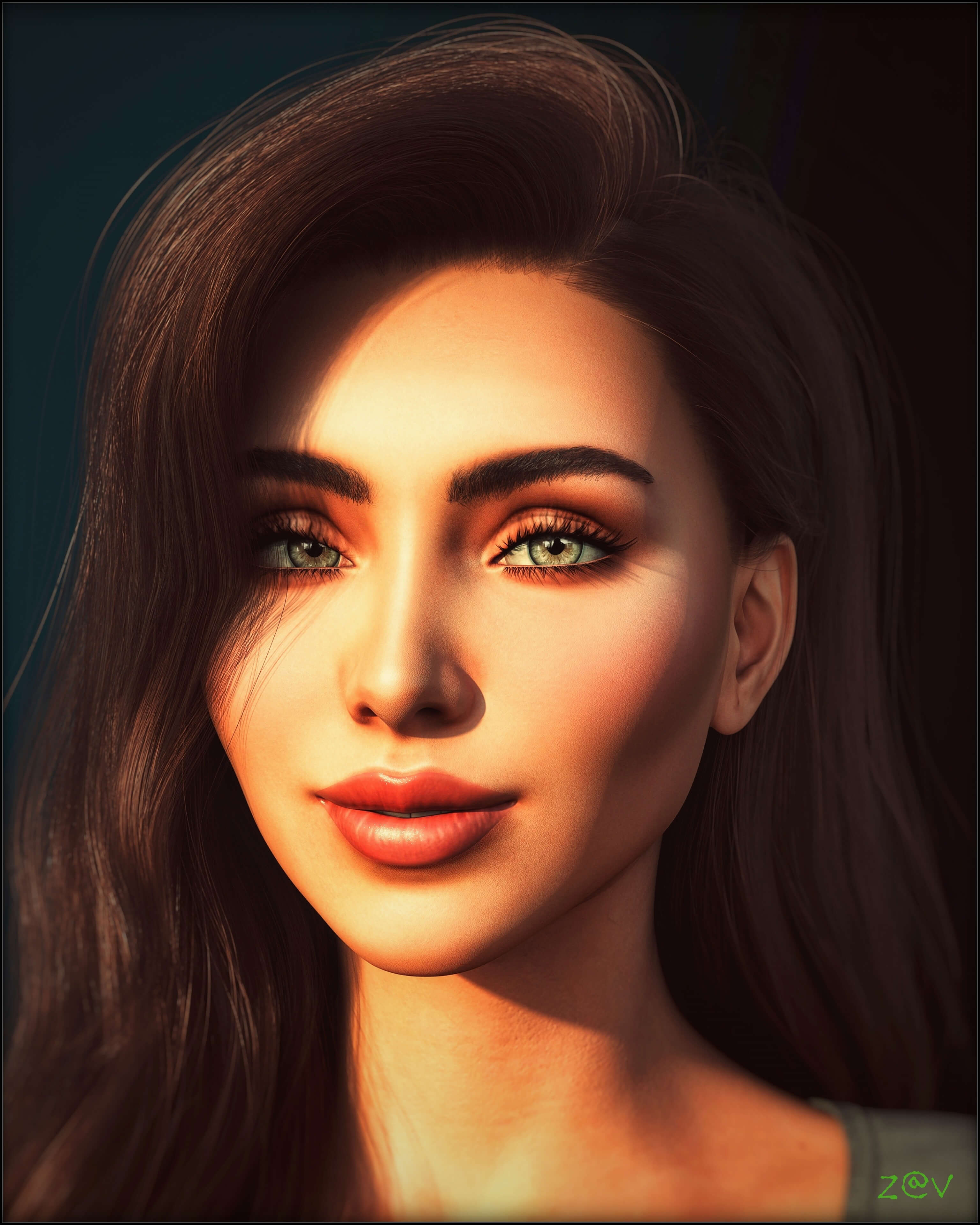 Aleksandra 3D Render, Digital Art by Zavciu