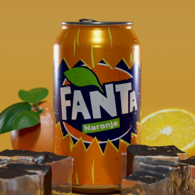 Photorealistic Fanta Can Free 3D model