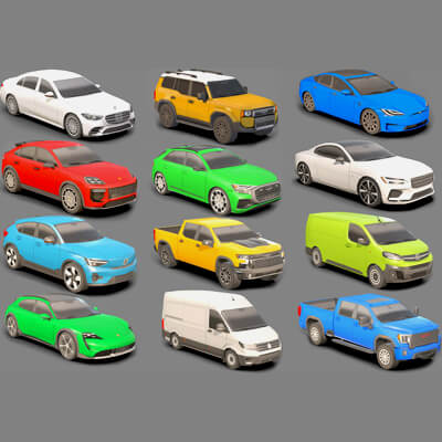 3D Cars Pack Low Poly Models