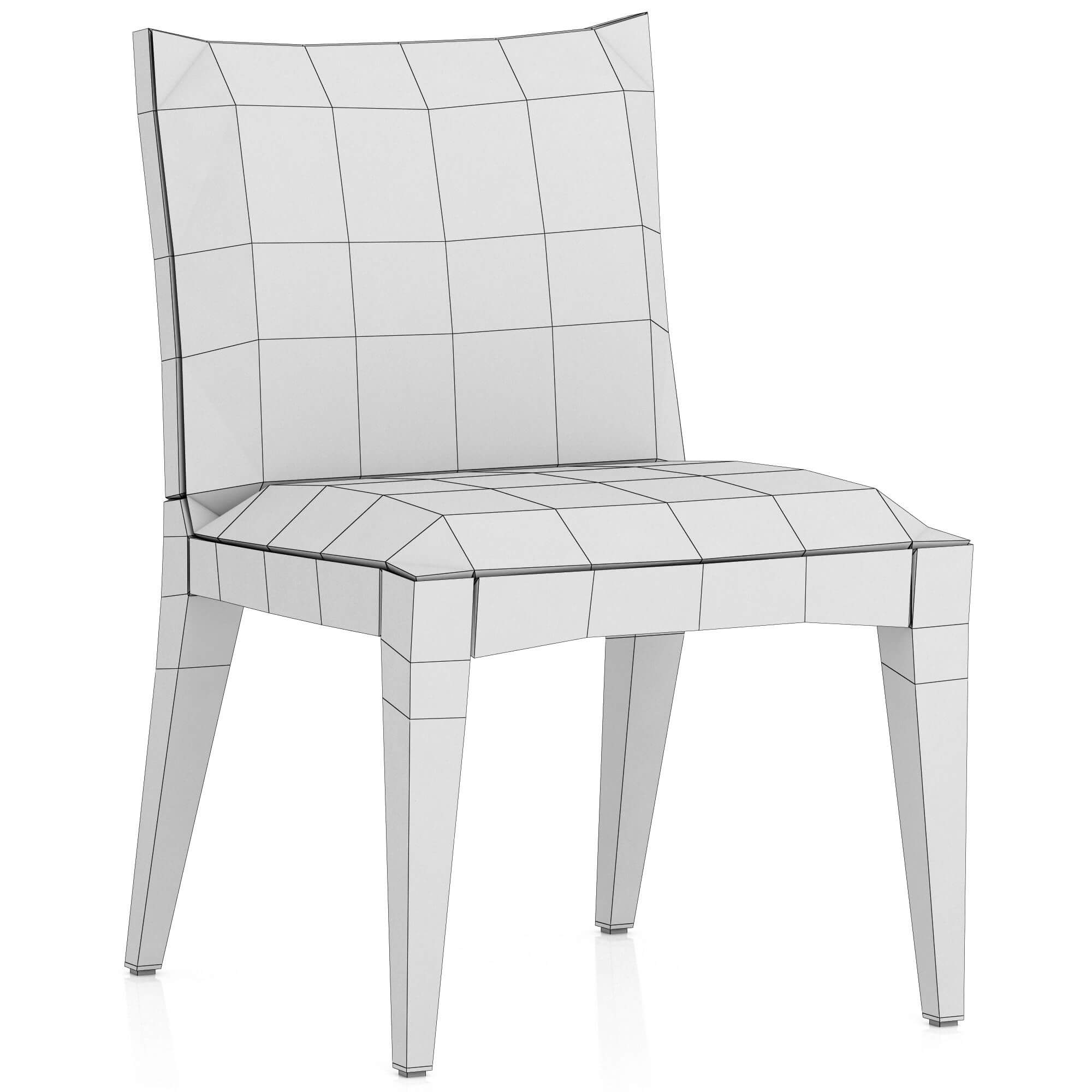 Coco Republic The Cara Leather Dining Chair 3D Model by zifir3d