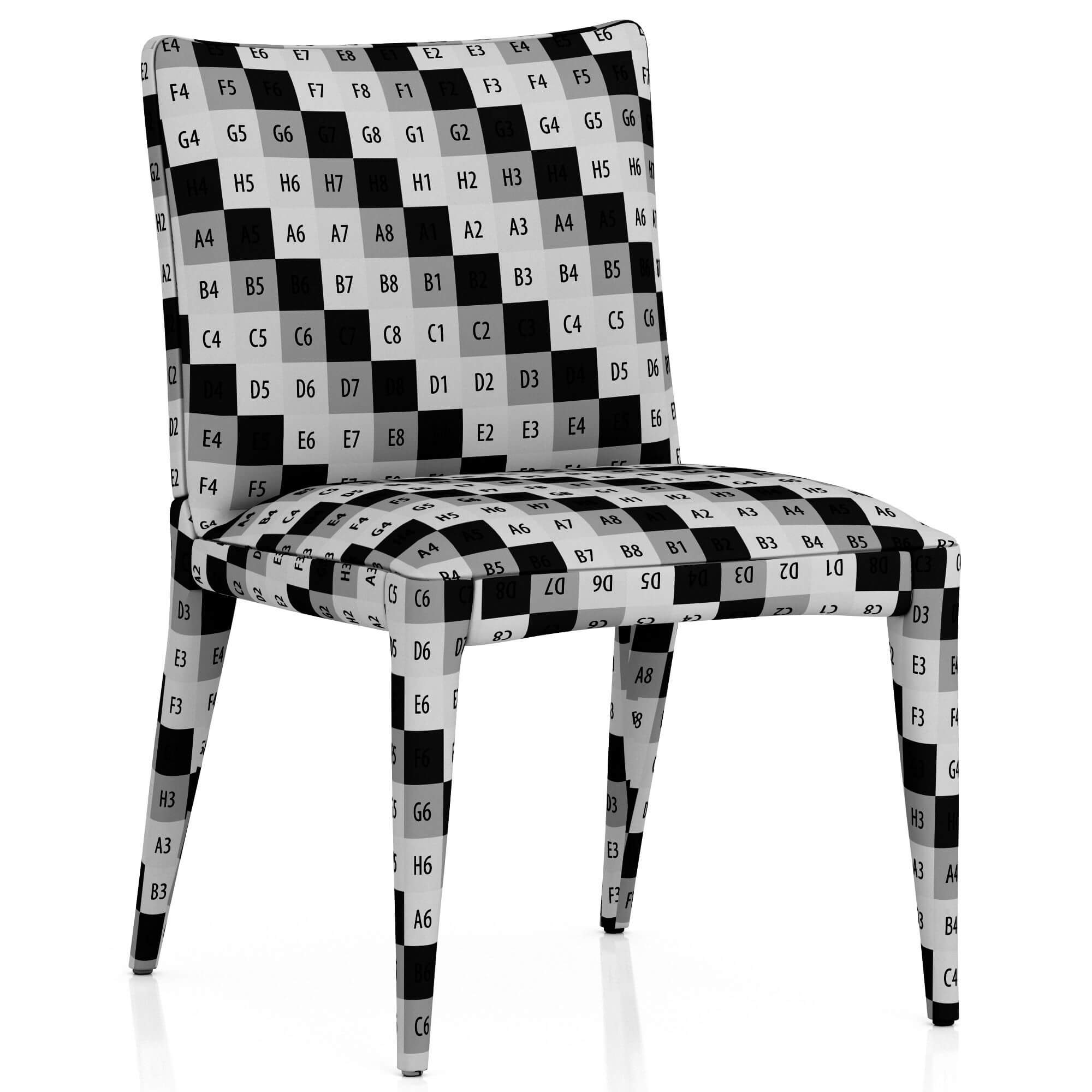 Coco Republic The Cara Leather Dining Chair 3D Model by zifir3d