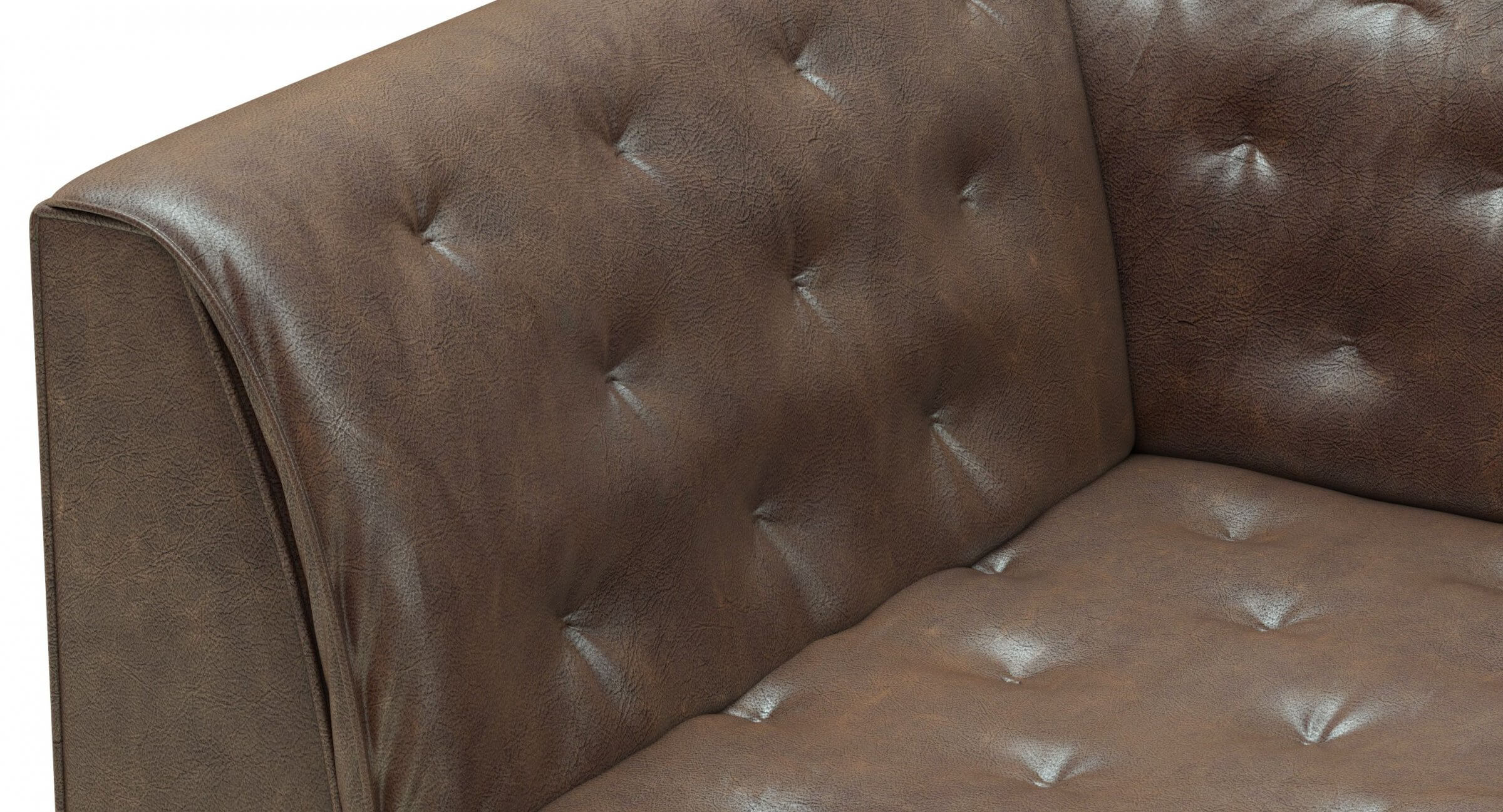Crate and Barrel Grafton Leather Chesterfield Sofa 3D Model by zifir3d