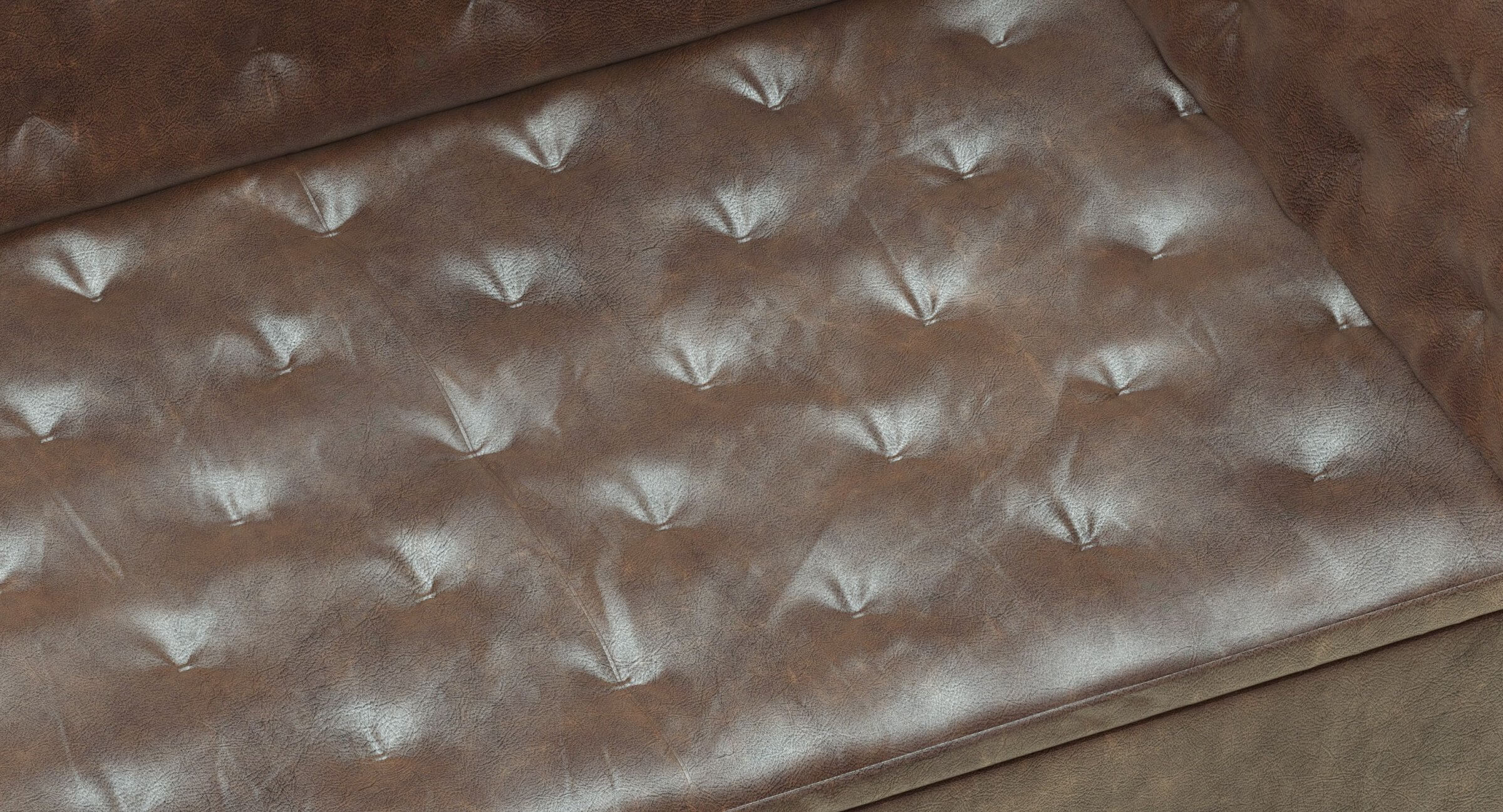 Crate and Barrel Grafton Leather Chesterfield Sofa 3D Model by zifir3d