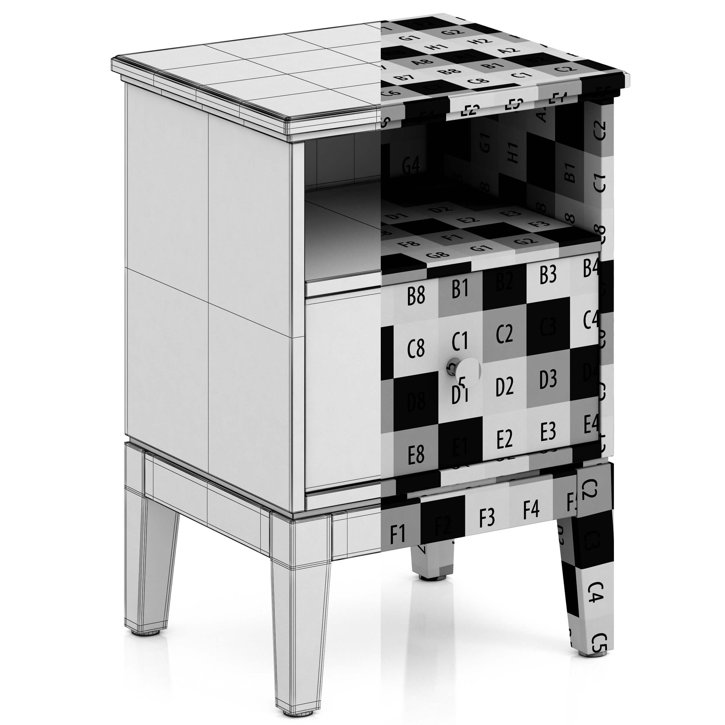Ikea Idanas Nightstand 3D Model by zifir3d